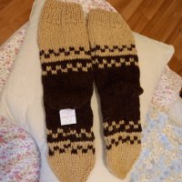Ръчно плетени мъжки чорапи от вълна, размер 43, снимка 3 - Мъжки чорапи - 42826928