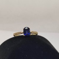 Нов Златен пръстен с естествен Сапфир и брилянти-1,42гр/14кр, снимка 6 - Пръстени - 40238687