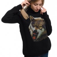 Нов дамски суичър с дигитален печат Зъбат вълк, Серия вълци, снимка 5 - Суичъри - 37006930