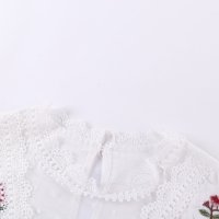 Дамски памучен топ в бяло с бродирани цветя, снимка 12 - Корсети, бюстиета, топове - 40494460