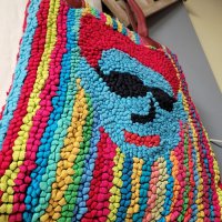 MIELIE екстравагантна чанта,плетена шарена, снимка 4 - Чанти - 40021350