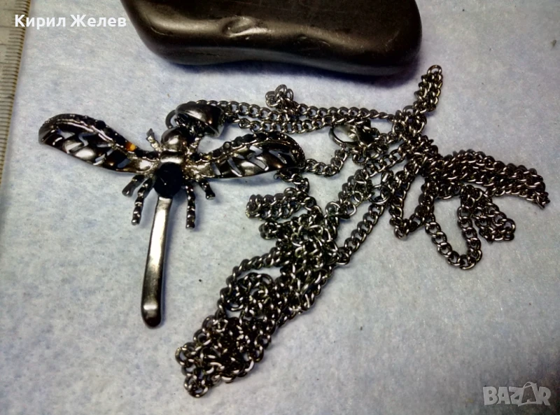 НИКЕЛИРАН ФЕШЪН АРТ ФИГУРАЛЕН МЕДАЛЬОН ВОДНО КОНЧЕ с ДЪЛГА СТОМАНЕНА ВЕРИЖКА 11729, снимка 1