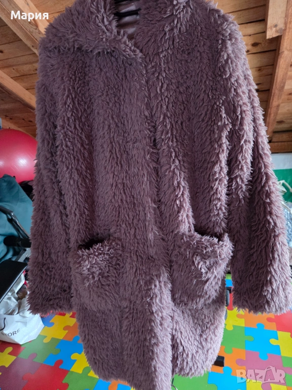 Пухкаво палтенце в лилаво, снимка 1