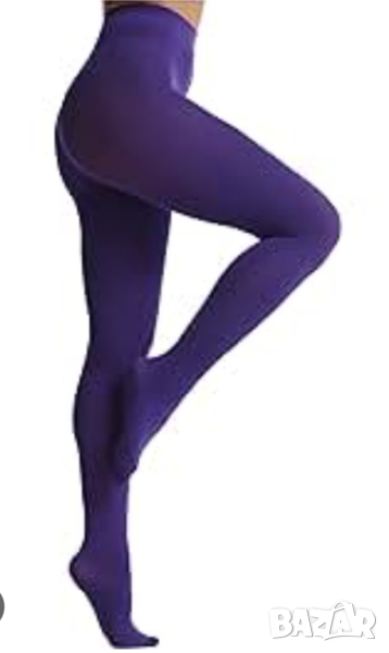 Лилав плътен чорапогащник  за ръст до 170 и 70 кг, снимка 1