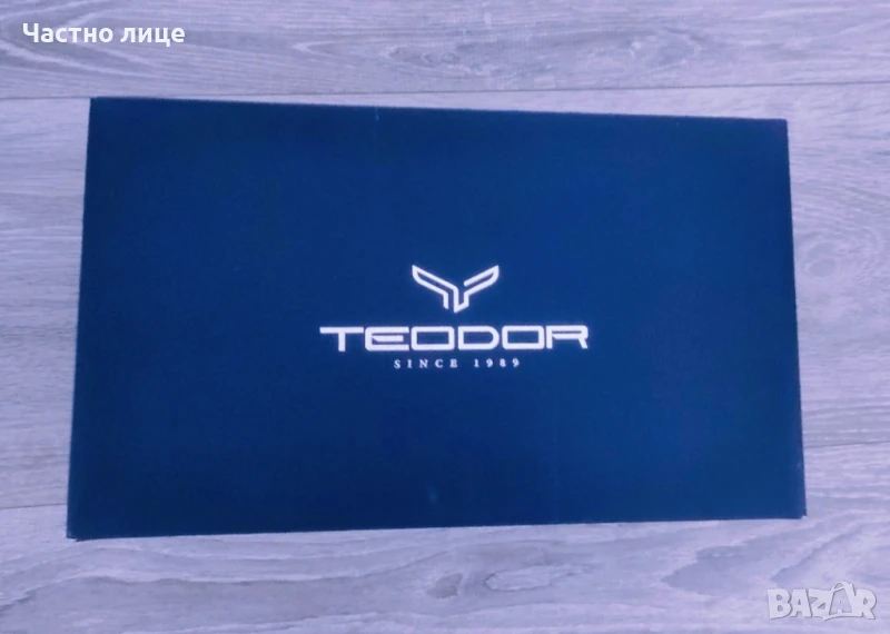 Нови мъжки черни чехли Teodor от естествена кожа, снимка 1