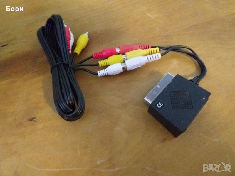 Кабел,приставка SCART / SCART / 3 чинч женско, снимка 1