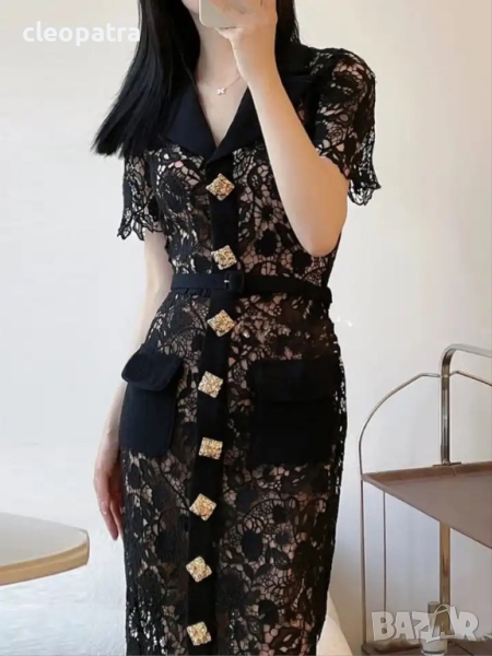 Луксозна  нова дантелена дамска рокля , снимка 1