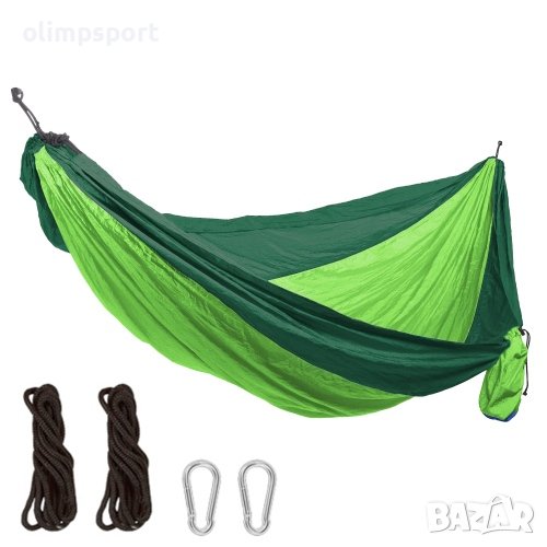 Хамак, дължина до 290 см, платно 260x135 см, от парашутен плат с чантичка. , снимка 1
