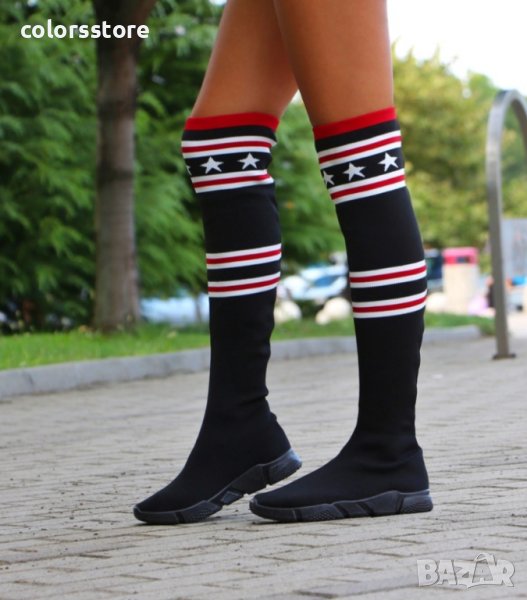 Равни ботуши - черни с черно ходило - C3860, снимка 1