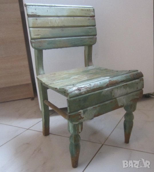 Старо детско дървено столче, стол за дете - стар, снимка 1