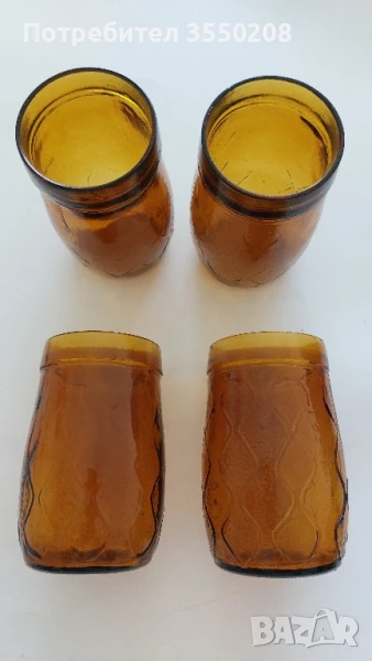 Чаши цветно стъкло, 4 броя, снимка 1