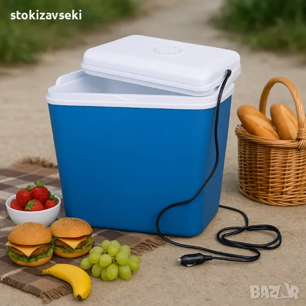 Хладилна кутия Atlantic 10L 12V, активна, синя, снимка 1