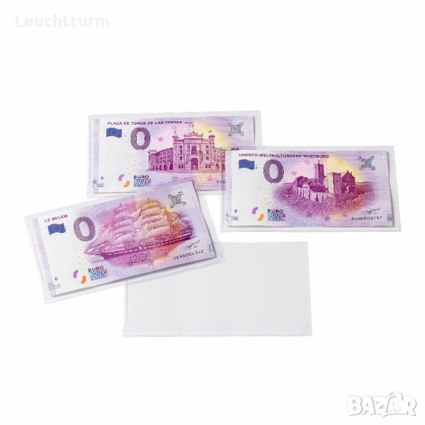  Прозрачни опаковки холдери за банкноти - Leuchtturm - 146 х84 мм., снимка 1