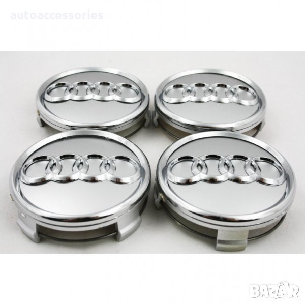 Капачки за джанти AUDI 74MM ХРОМ A1 A2 A3 A4 A5 A6, снимка 1