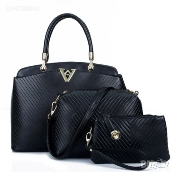 Три части чанти скъпоценен блясък BAG10, снимка 1