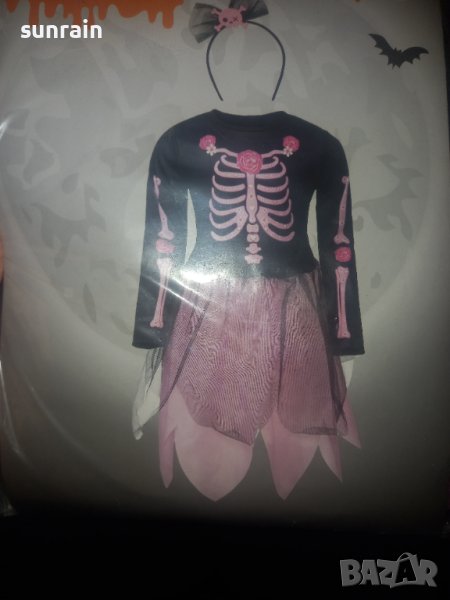 парти костюм за Хелоуин скелет момиче или момче, снимка 1