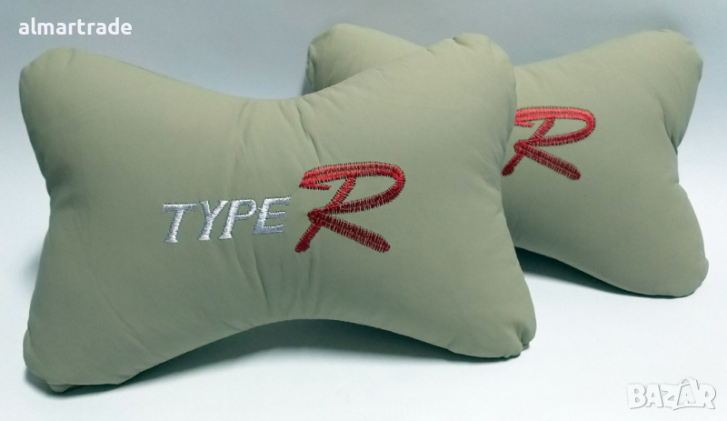 Комплект 2 броя Възглавници AlMar TypeR за автомобилна седалка, Сив, снимка 1
