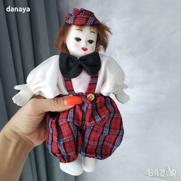 6101 Декоративна ретро кукла Палячо кукла Клоун, 25 см, снимка 1