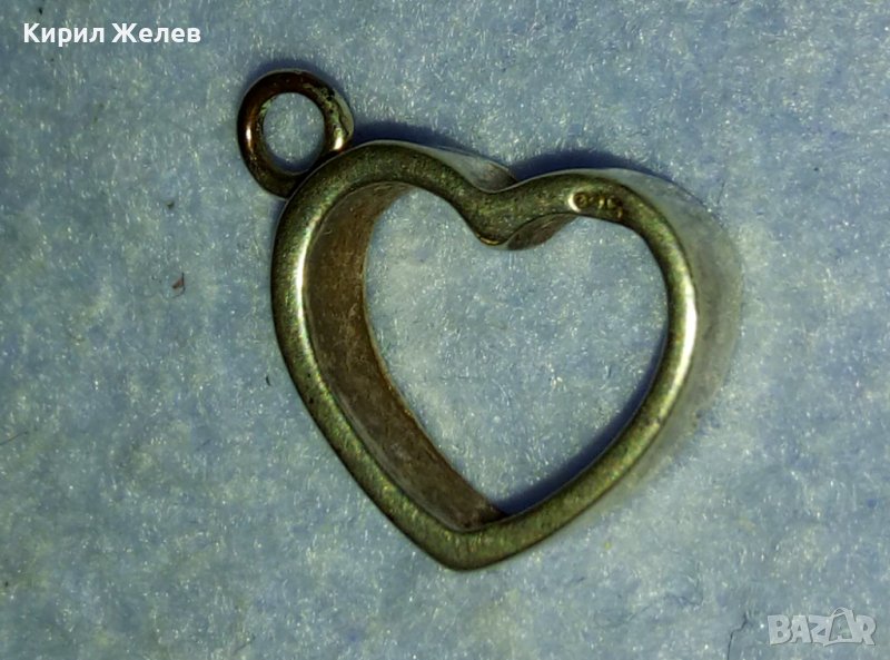 ПОСРЕБРЕНО СЪРЧИЦЕ АРТ МЕДАЛЬОН от БЛАГОРОДНА НЕРЪЖДАЕМА СТОМАНА с ПЕЧАТ 925 За ПОСРЕБРЯВАНЕ 40259, снимка 1