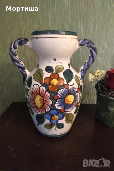 Антикварна ръчно изработена ваза , снимка 1