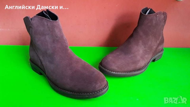Английски дамски боти естествен велур , снимка 1