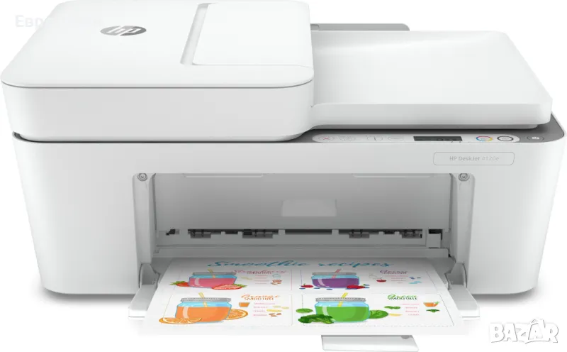 Мултифункционалнo устройствo AiO HP - DeskJet 4120e, бяло. Без мастило, снимка 1
