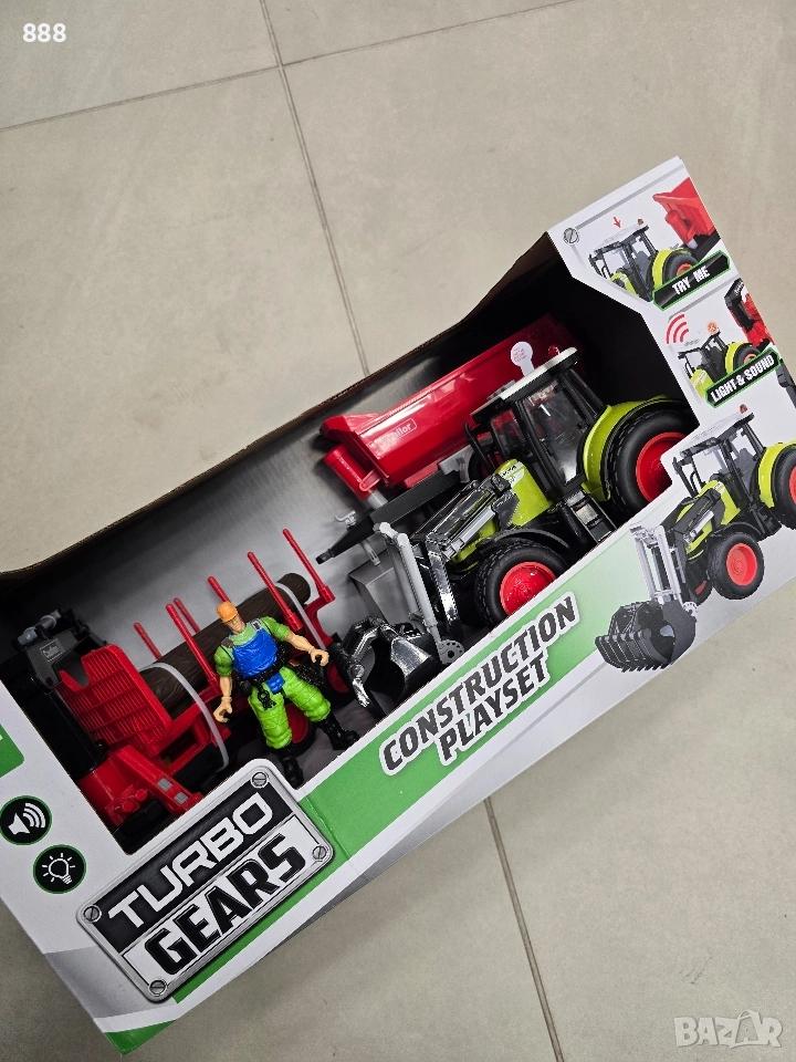 играчка трактор багер кран ремарке, снимка 1