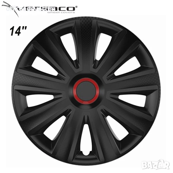 Versaco Slovakia Тасове за джанти 14'' Versaco Carbon Aviator - ЧЕРНИ, снимка 1