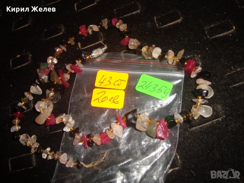 СТАРО СКЪПОЦЕННО КОЛИЕ ПЛАНИНСКИ КРИСТАЛ АХАТ ОНИКС НАТ. РУБИН 24359, снимка 1
