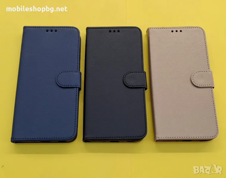 Samsung A16 калъф страничен с прегради черен син златен, снимка 1