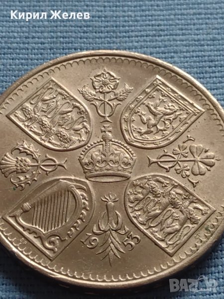 Монета 5 шилинга 1953г. Англия Коронацията на Елизабет втора за КОЛЕКЦИОНЕРИ 40416, снимка 1