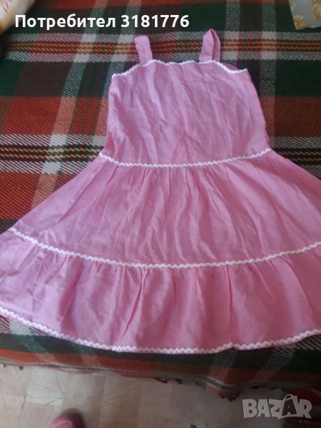 Детска лятна рокличка с презрамки,розова., снимка 1