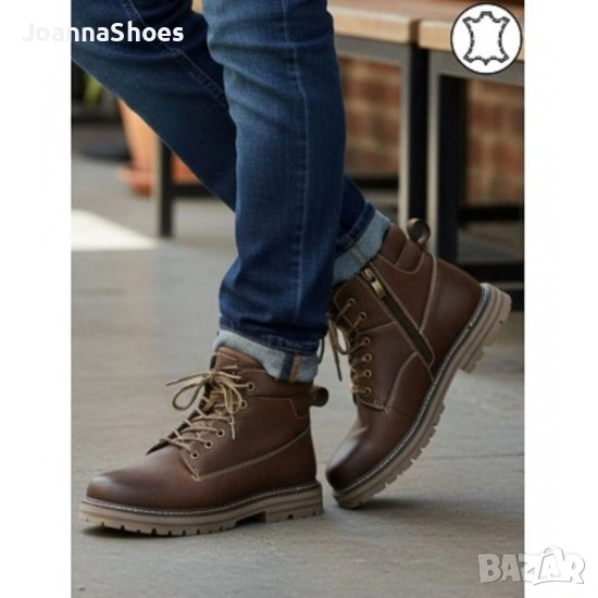 МЪЖКИ БОТИ ЕСТЕСТВЕНА КОЖА K372-2, снимка 1