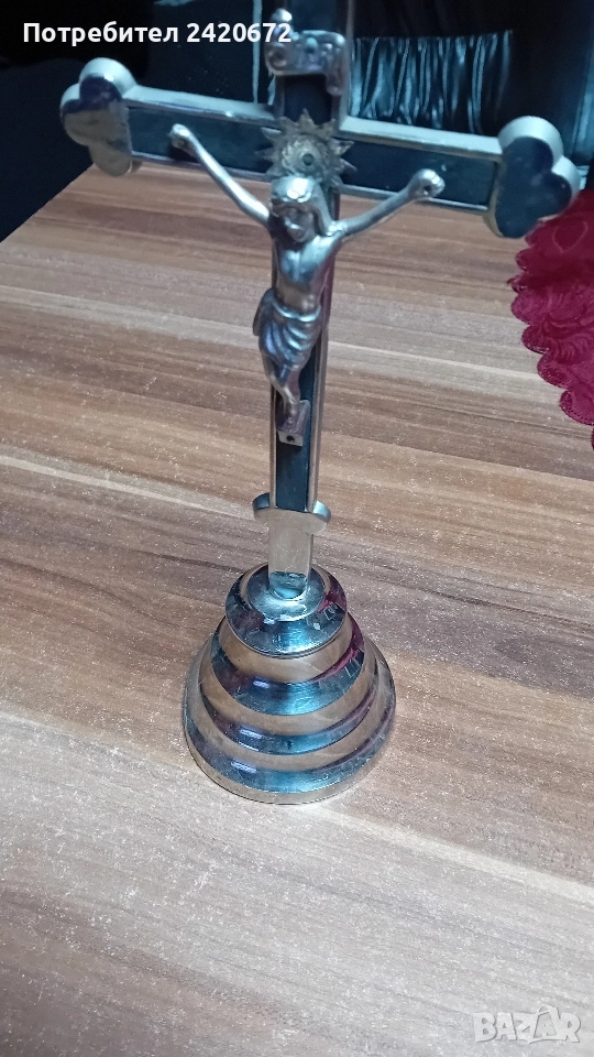настолен кръст с разпятие, снимка 1