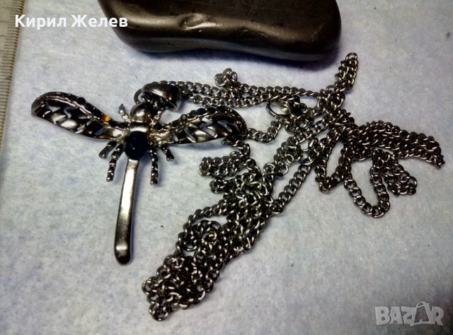 НИКЕЛИРАН ФЕШЪН АРТ ФИГУРАЛЕН МЕДАЛЬОН ВОДНО КОНЧЕ с ДЪЛГА СТОМАНЕНА ВЕРИЖКА 11729