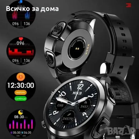 Смарт часовник с безжични слушалки, снимка 3 - Смарт часовници - 55721321