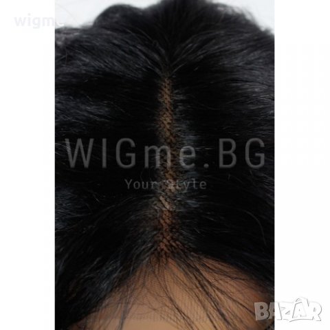 Дълга черна къдрава лейс фронт перука Камелия, снимка 6 - Аксесоари за коса - 34899892