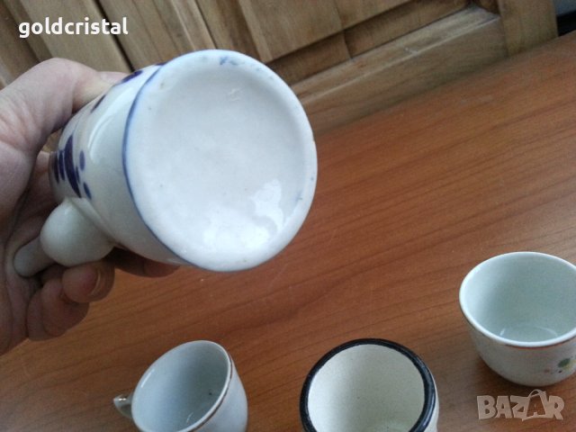 Сет за ракия каничка с чашки, снимка 5 - Антикварни и старинни предмети - 36680341