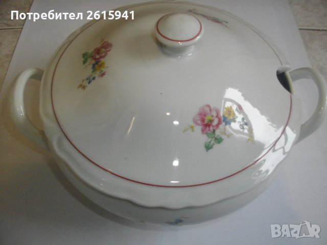 Ретро БГ от Соца-Порцеланов Супник-Голям-ф210мм-Отличен-Китка-Нови Пазар, снимка 2 - Сервизи - 39329953