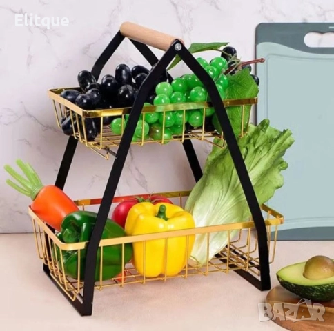 Кошница за плодове и зеленчуци 30 х 27 х 17 см, 2 етажа, снимка 6 - Други стоки за дома - 52853638