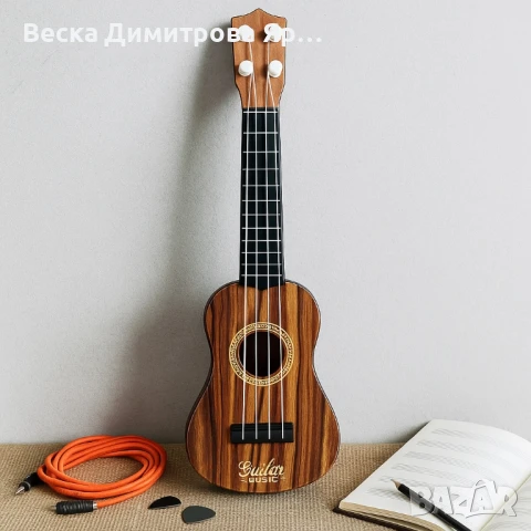 Детска механична китара – Реалистичен дизайн за музикални игри, снимка 4 - Музикални играчки - 51076845