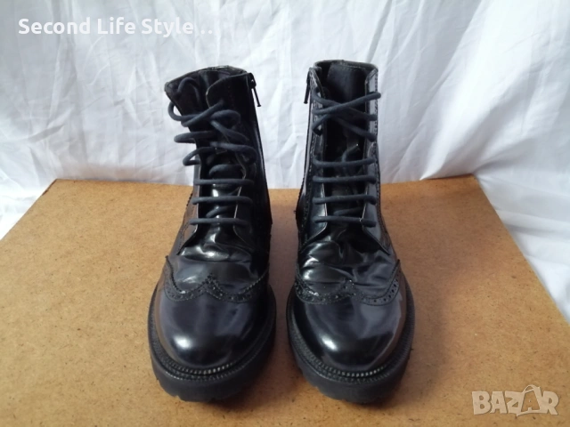 №37 дамски боти естествена кожа в черен цвят, снимка 3 - Дамски боти - 53143055