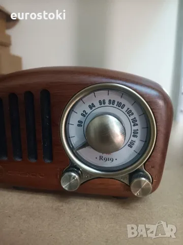 Винтидж радио Greadio от естествено орехово дърво, мини FM радио в ретро стил, Bluetooth , снимка 9 - Други - 56184956