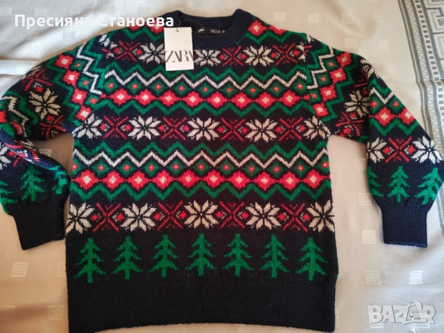 Детски коледен пуловер Zara Fair Isle, размер 10, снимка 6 - Детски пуловери и жилетки - 56229081