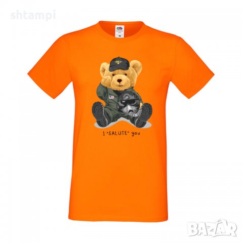 Мъжка тениска bear I SALUTE you for,тениска с Мече,Меченце,Животно, Играчка,Изненада,Подарък,Повод,, снимка 12 - Тениски - 37291390