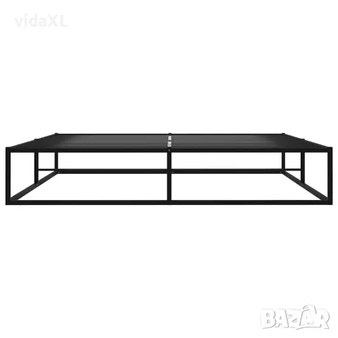 vidaXL Рамка за легло, черна, метал, 200x200 cм, снимка 3 - Спални и легла - 56146785