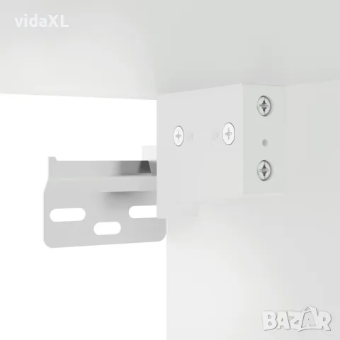 vidaXL Стенен шкаф със стъклени врати, бял, 102x37x35 см, снимка 10 - Шкафове - 56148143
