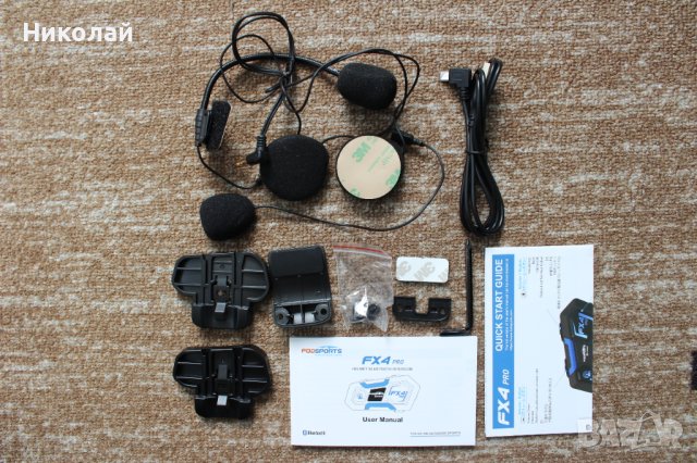 Блутут Интерком Fodsports FX4 Pro/Bluetooth Intercom, снимка 3 - Аудиосистеми - 37084652