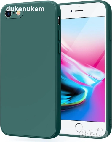 Силиконов калъф за iPhone 7/8/ SE (2020/2022) – тъмнозелен