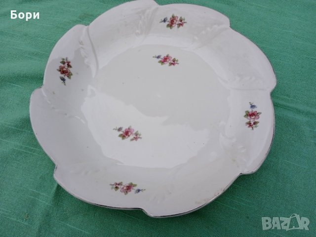 Стар български порцелан  Плато кръгло, снимка 2 - Чинии - 35118458